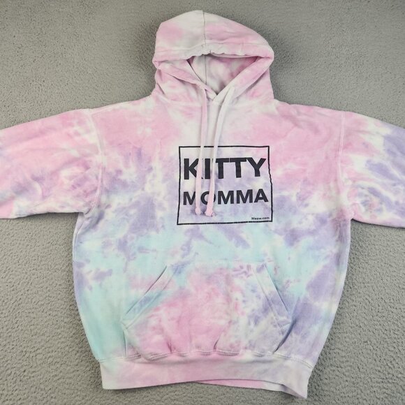 Kitty Momma Pullover Hoodie Women’s Medium Meow Cat Skater Sweatshirt Pocket - Picture 3 of 13